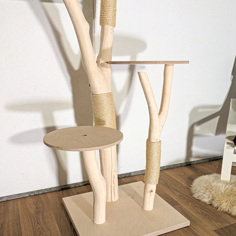 Naturkratzbaum 4502 Kratzbaum Natur Holz Design 165 cm hoch Katzenbaum