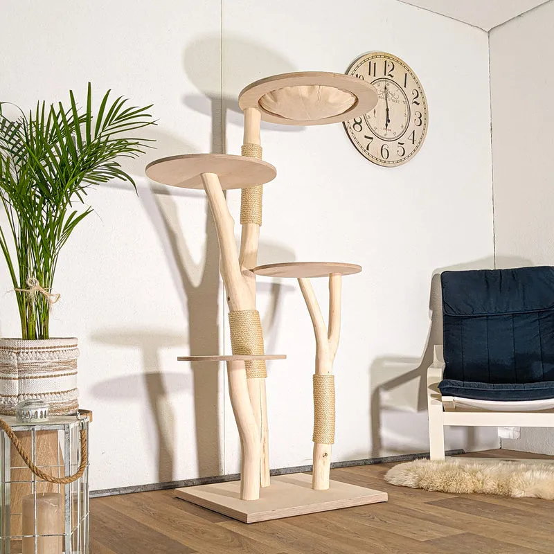 Naturkratzbaum 4502 Kratzbaum Natur Holz Design 165 cm hoch Katzenbaum