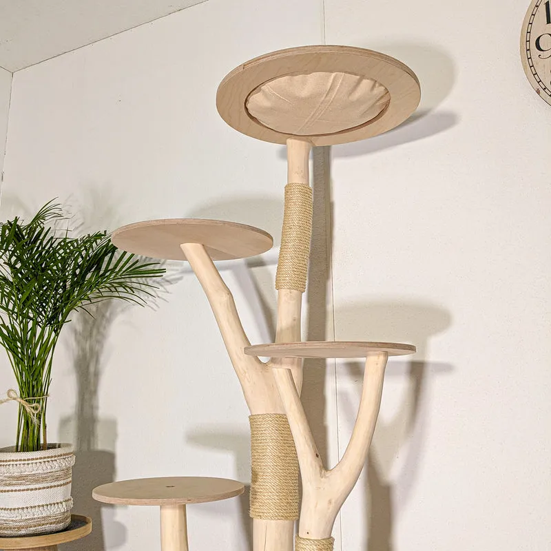 Naturkratzbaum 4502 Kratzbaum Natur Holz Design 165 cm hoch Katzenbaum