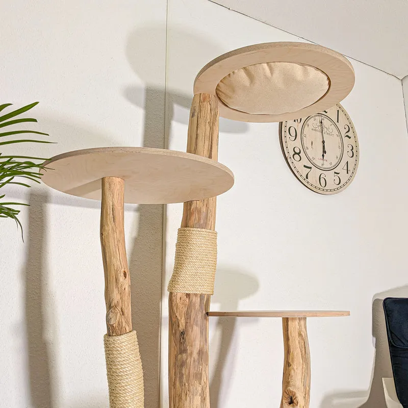 Naturkratzbaum 4501 Kratzbaum Natur Holz Design 175 cm hoch Katzenbaum