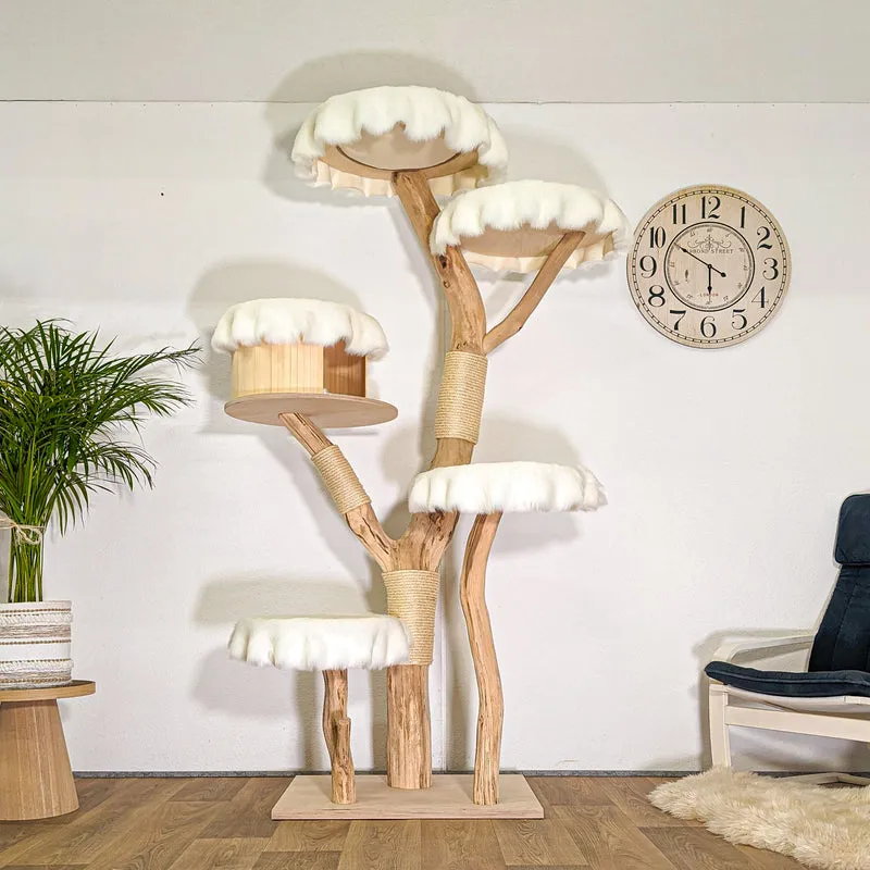RESERVIERT - Naturkratzbaum 4500 Kratzbaum Natur Holz Design 208 cm hoch Katzenbaum