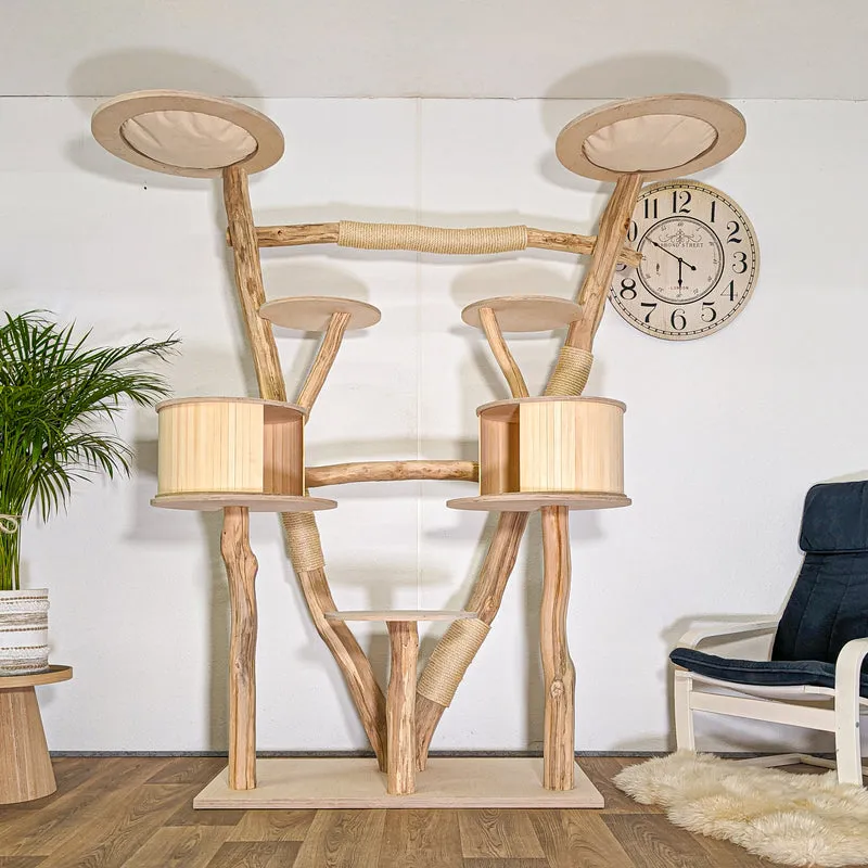 Naturkratzbaum 4499 Kratzbaum Natur Holz Design 205 cm hoch Katzenbaum