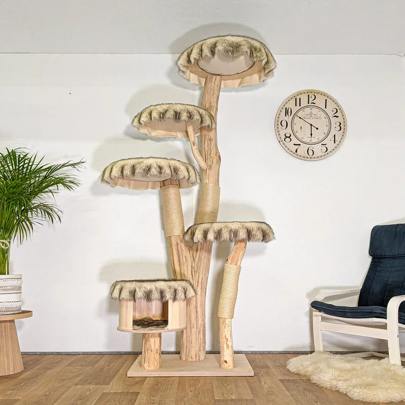 Naturkratzbaum 4498 Kratzbaum Natur Holz Design 215 cm hoch Katzenbaum