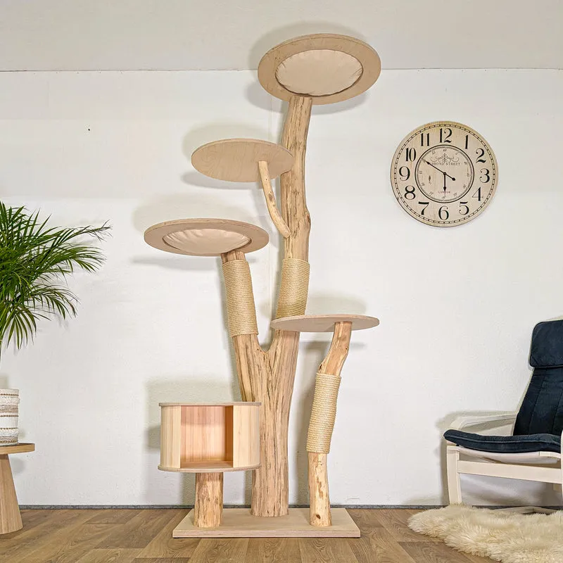 Naturkratzbaum 4498 Kratzbaum Natur Holz Design 215 cm hoch Katzenbaum