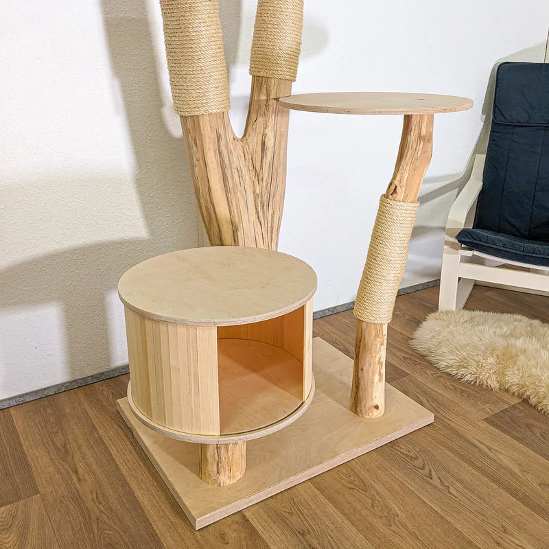 Naturkratzbaum 4498 Kratzbaum Natur Holz Design 215 cm hoch Katzenbaum
