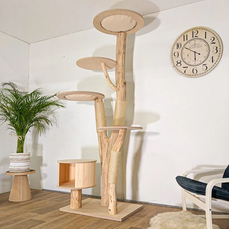 Naturkratzbaum 4498 Kratzbaum Natur Holz Design 215 cm hoch Katzenbaum
