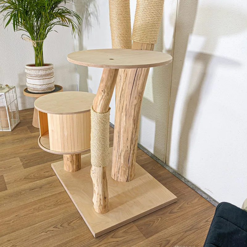 Naturkratzbaum 4498 Kratzbaum Natur Holz Design 215 cm hoch Katzenbaum