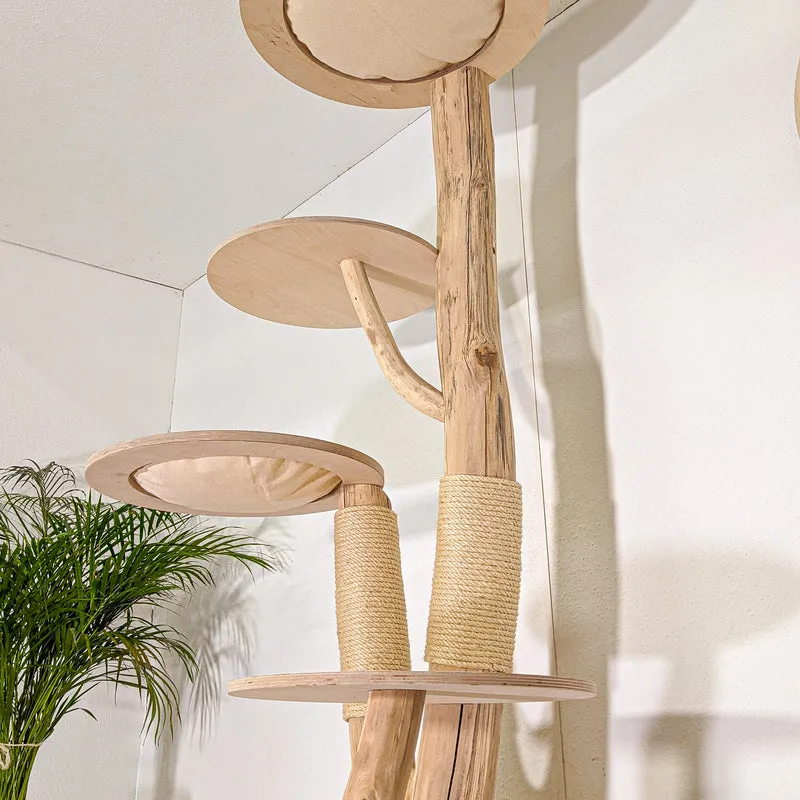 Naturkratzbaum 4498 Kratzbaum Natur Holz Design 215 cm hoch Katzenbaum
