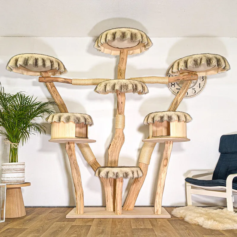 RESERVIERT - Naturkratzbaum 4497 Kratzbaum Natur Holz Design 210 cm hoch Katzenbaum
