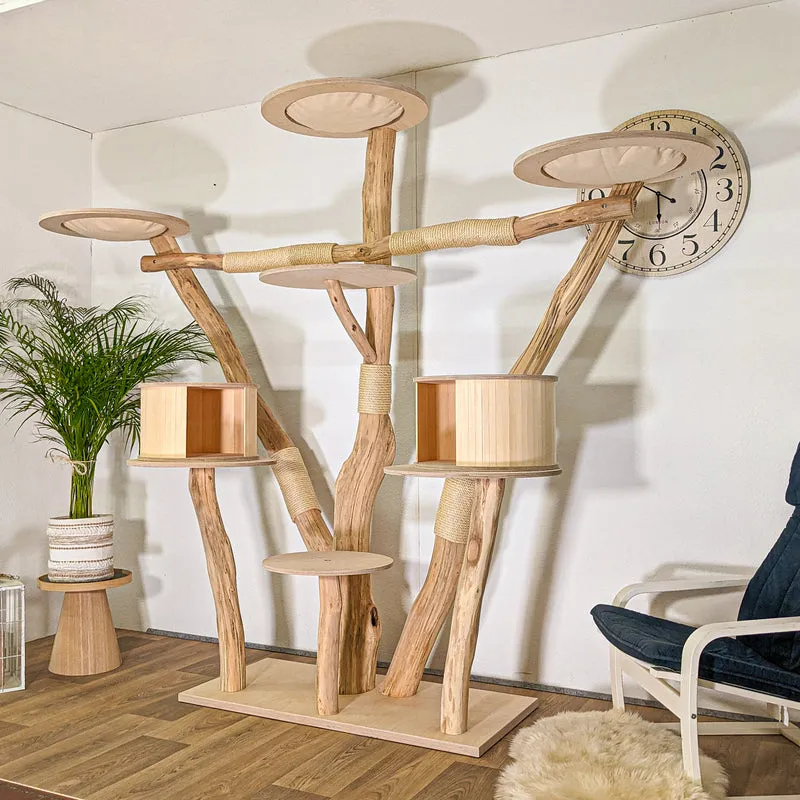 RESERVIERT - Naturkratzbaum 4497 Kratzbaum Natur Holz Design 210 cm hoch Katzenbaum