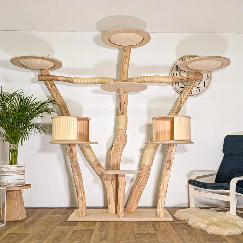 RESERVIERT - Naturkratzbaum 4497 Kratzbaum Natur Holz Design 210 cm hoch Katzenbaum