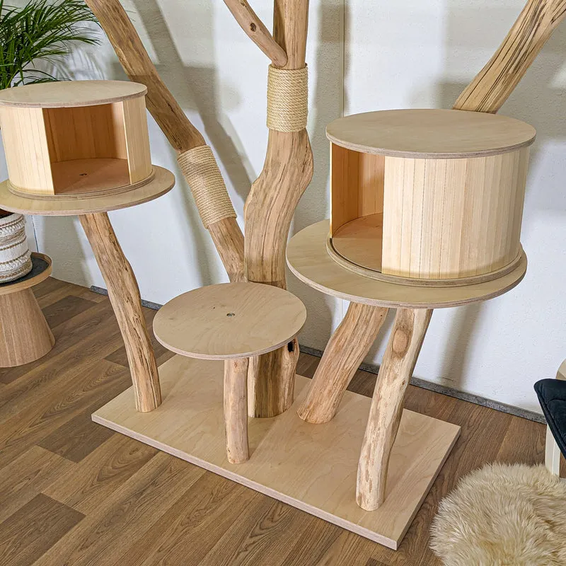 RESERVIERT - Naturkratzbaum 4497 Kratzbaum Natur Holz Design 210 cm hoch Katzenbaum