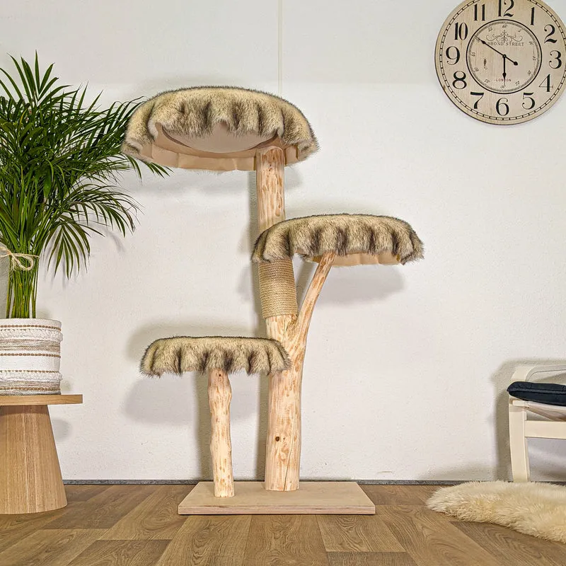 RESERVIERT - Naturkratzbaum 4496 Kratzbaum Natur Holz Design 135 cm hoch Katzenbaum