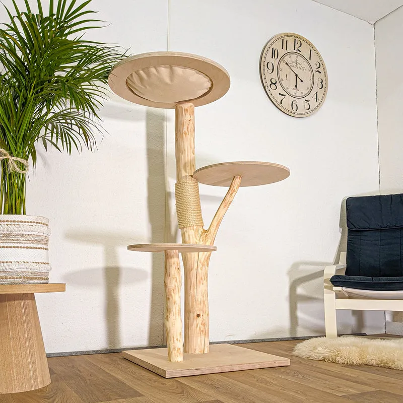 RESERVIERT - Naturkratzbaum 4496 Kratzbaum Natur Holz Design 135 cm hoch Katzenbaum