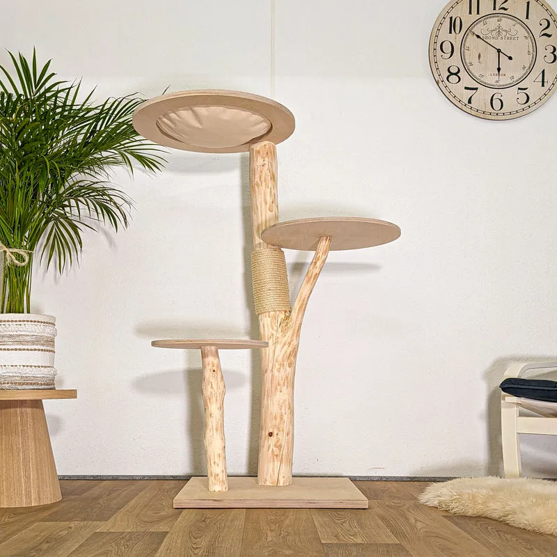 RESERVIERT - Naturkratzbaum 4496 Kratzbaum Natur Holz Design 135 cm hoch Katzenbaum