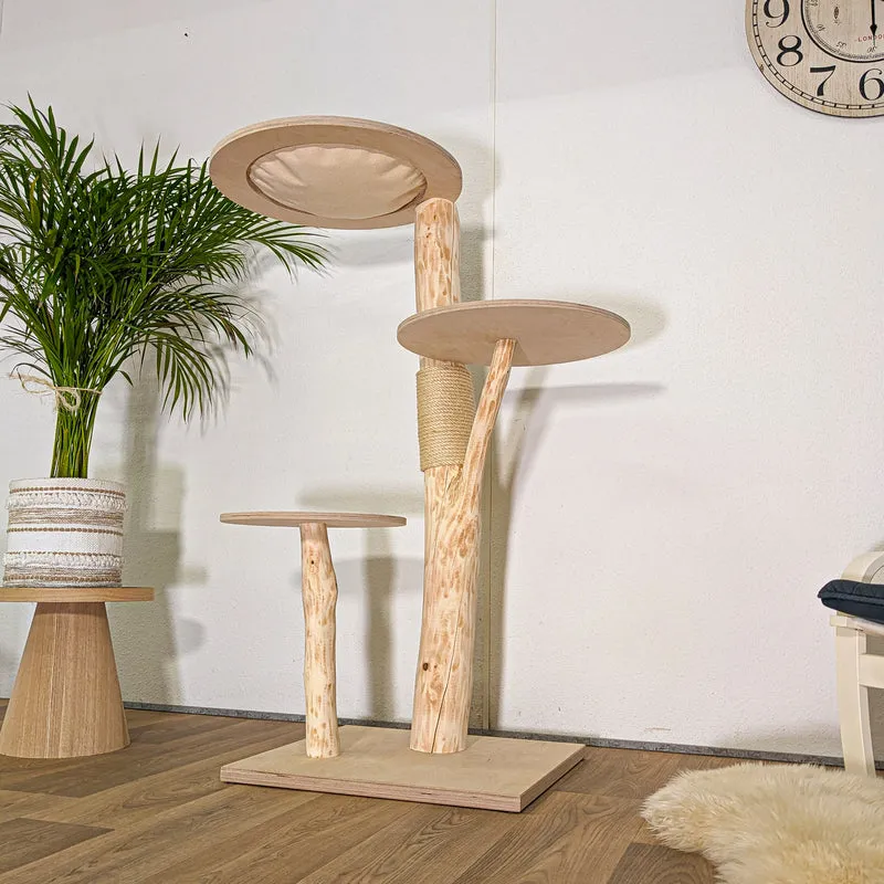 RESERVIERT - Naturkratzbaum 4496 Kratzbaum Natur Holz Design 135 cm hoch Katzenbaum