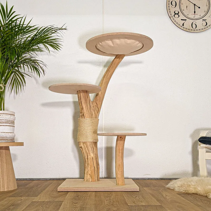 Naturkratzbaum 4495 Kratzbaum Natur Holz Design 122 cm hoch Katzenbaum