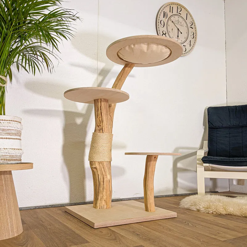 Naturkratzbaum 4495 Kratzbaum Natur Holz Design 122 cm hoch Katzenbaum