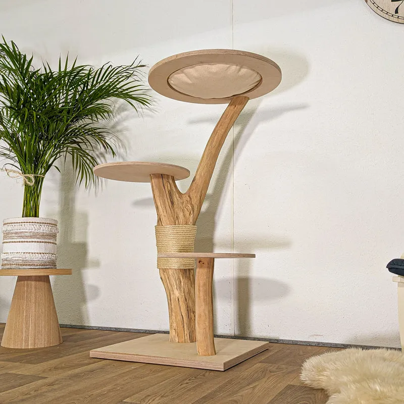 Naturkratzbaum 4495 Kratzbaum Natur Holz Design 122 cm hoch Katzenbaum