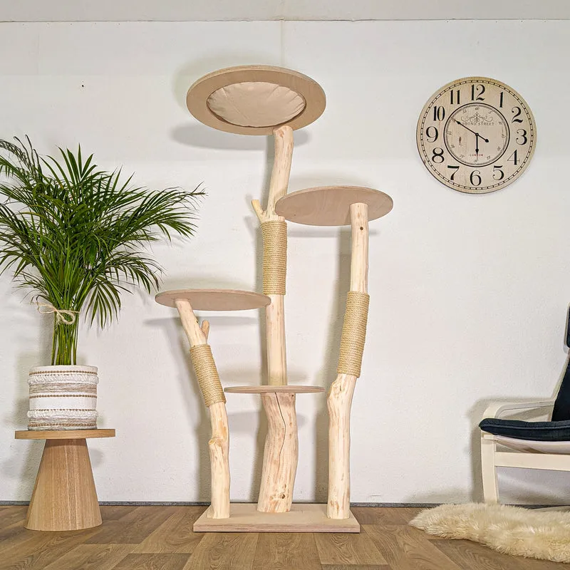 Naturkratzbaum 4494 Kratzbaum Natur Holz Design 174 cm hoch Katzenbaum