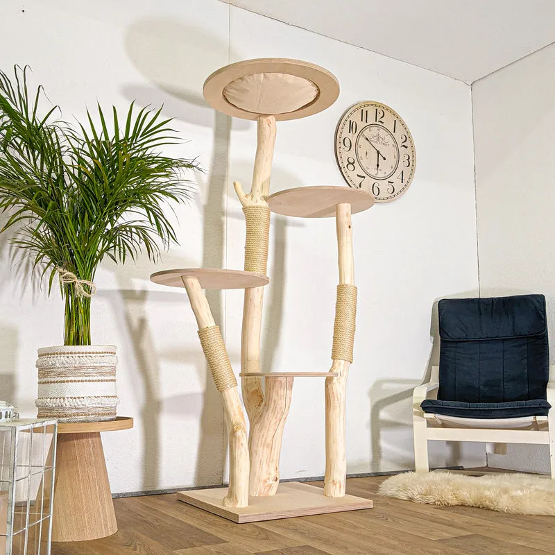 Naturkratzbaum 4494 Kratzbaum Natur Holz Design 174 cm hoch Katzenbaum