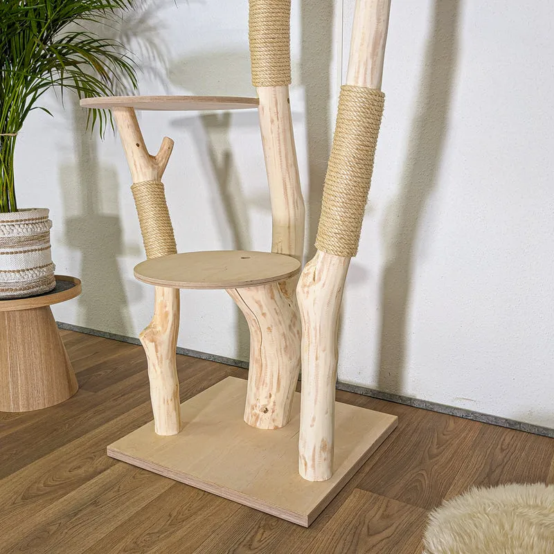 Naturkratzbaum 4494 Kratzbaum Natur Holz Design 174 cm hoch Katzenbaum