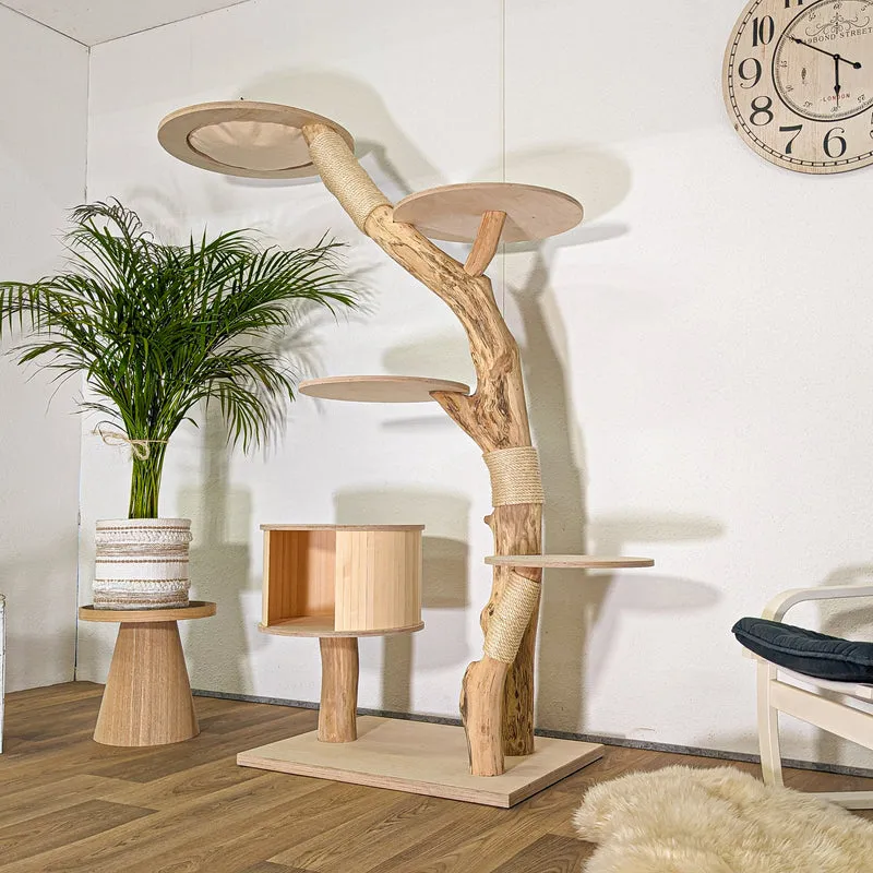 Naturkratzbaum 4493 Kratzbaum Natur Holz Design 180 cm hoch Katzenbaum