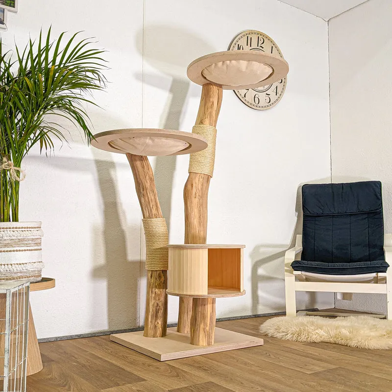 Naturkratzbaum 4491 Kratzbaum Natur Holz Design 153 cm hoch Katzenbaum