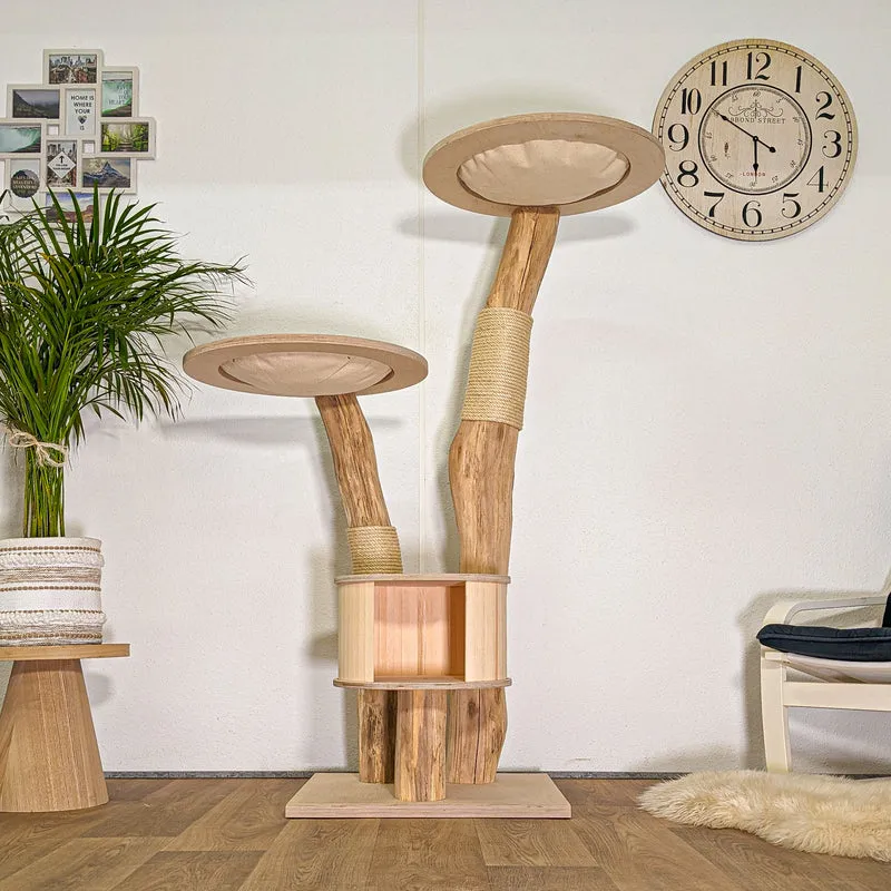 Naturkratzbaum 4491 Kratzbaum Natur Holz Design 153 cm hoch Katzenbaum