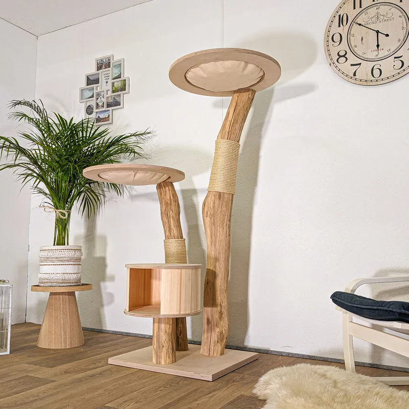 Naturkratzbaum 4491 Kratzbaum Natur Holz Design 153 cm hoch Katzenbaum
