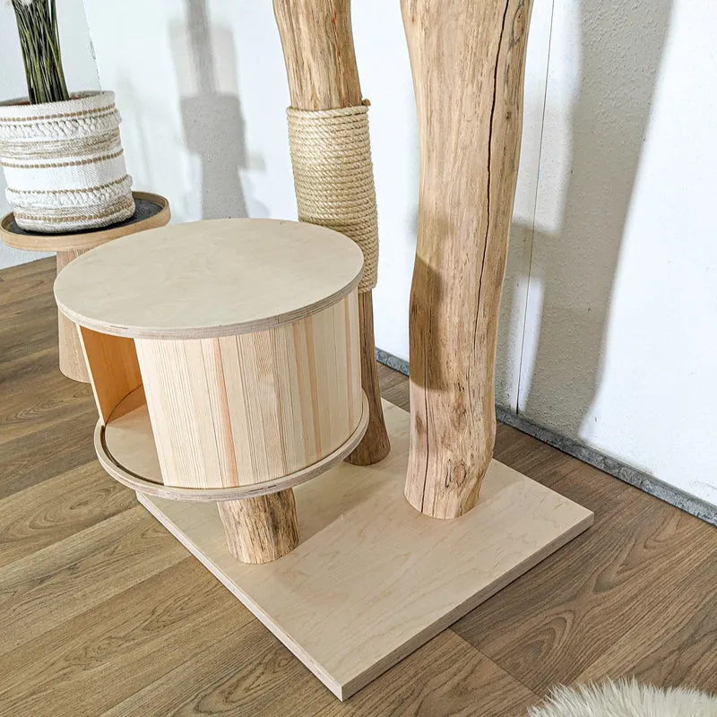 Naturkratzbaum 4491 Kratzbaum Natur Holz Design 153 cm hoch Katzenbaum