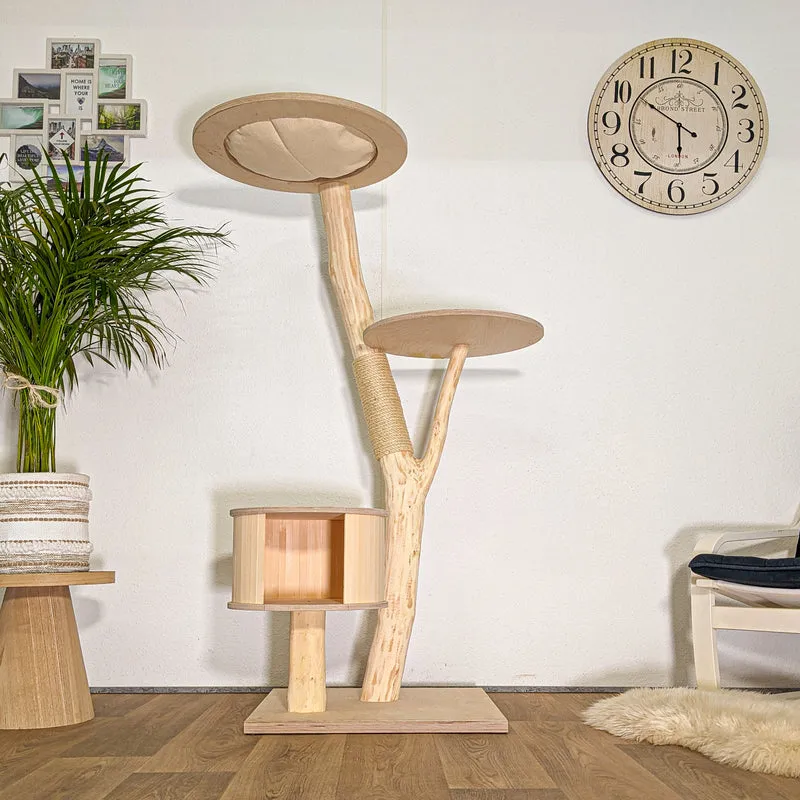 Naturkratzbaum 4490 Kratzbaum Natur Holz Design 155 cm hoch Katzenbaum