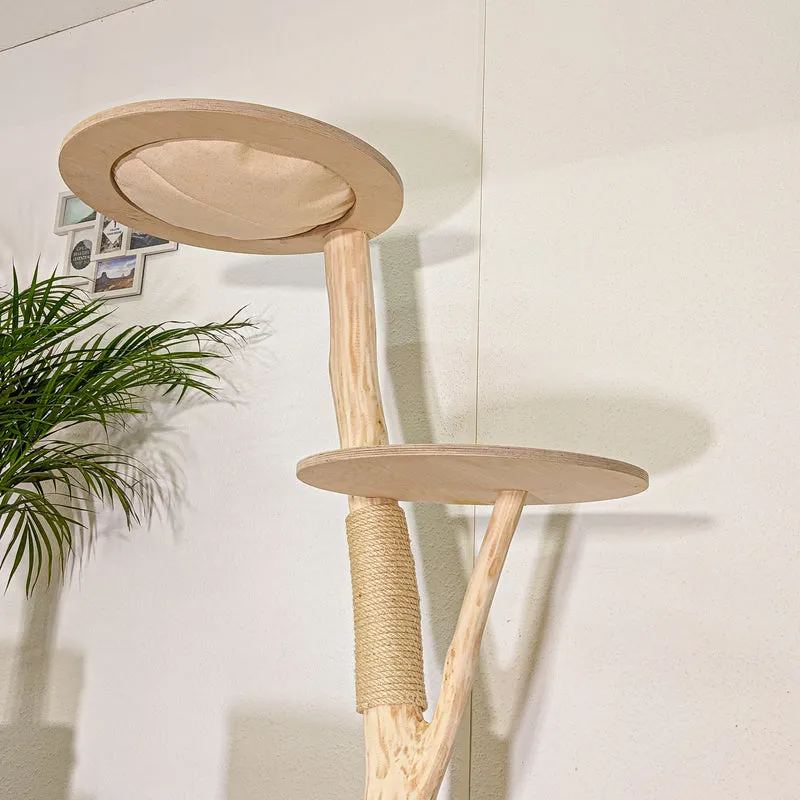 Naturkratzbaum 4490 Kratzbaum Natur Holz Design 155 cm hoch Katzenbaum