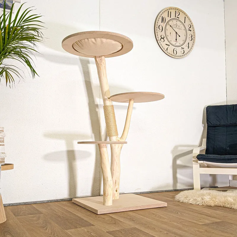 Naturkratzbaum 4489 Kratzbaum Natur Holz Design 134 cm hoch Katzenbaum