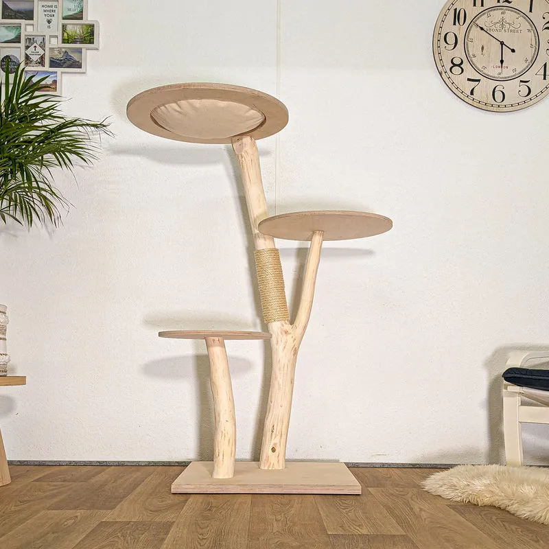 Naturkratzbaum 4489 Kratzbaum Natur Holz Design 134 cm hoch Katzenbaum