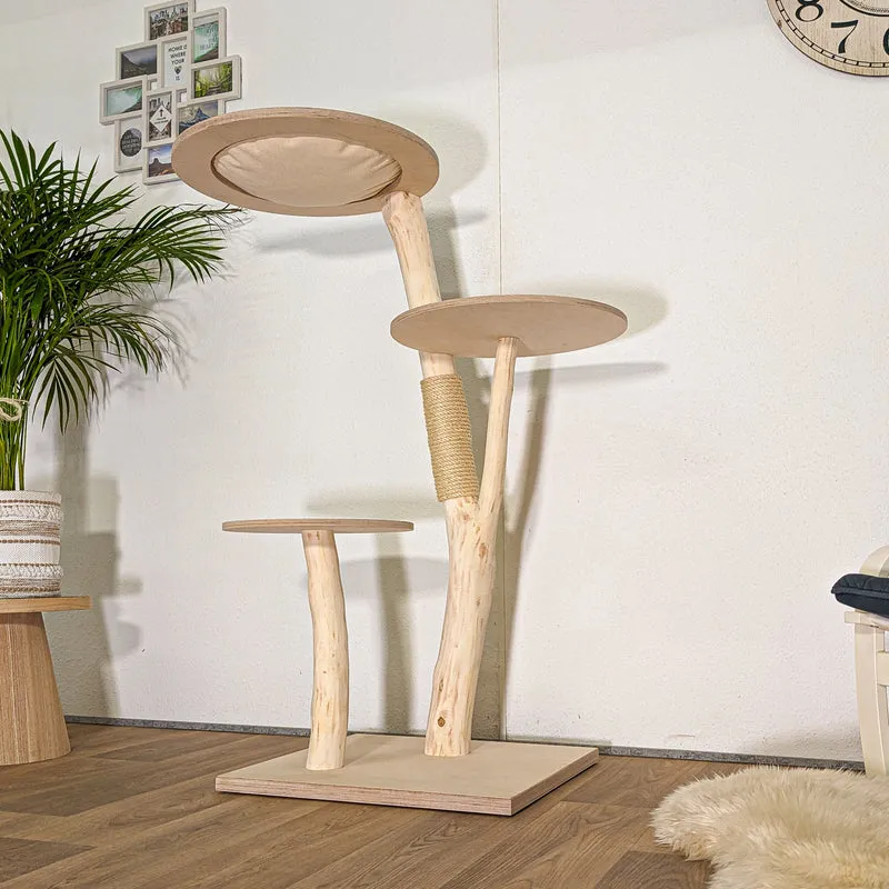 Naturkratzbaum 4489 Kratzbaum Natur Holz Design 134 cm hoch Katzenbaum