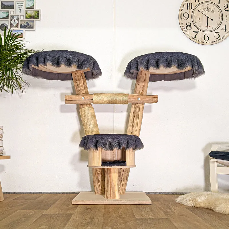 Naturkratzbaum 4488 Kratzbaum Natur Holz Design 120 cm hoch Katzenbaum