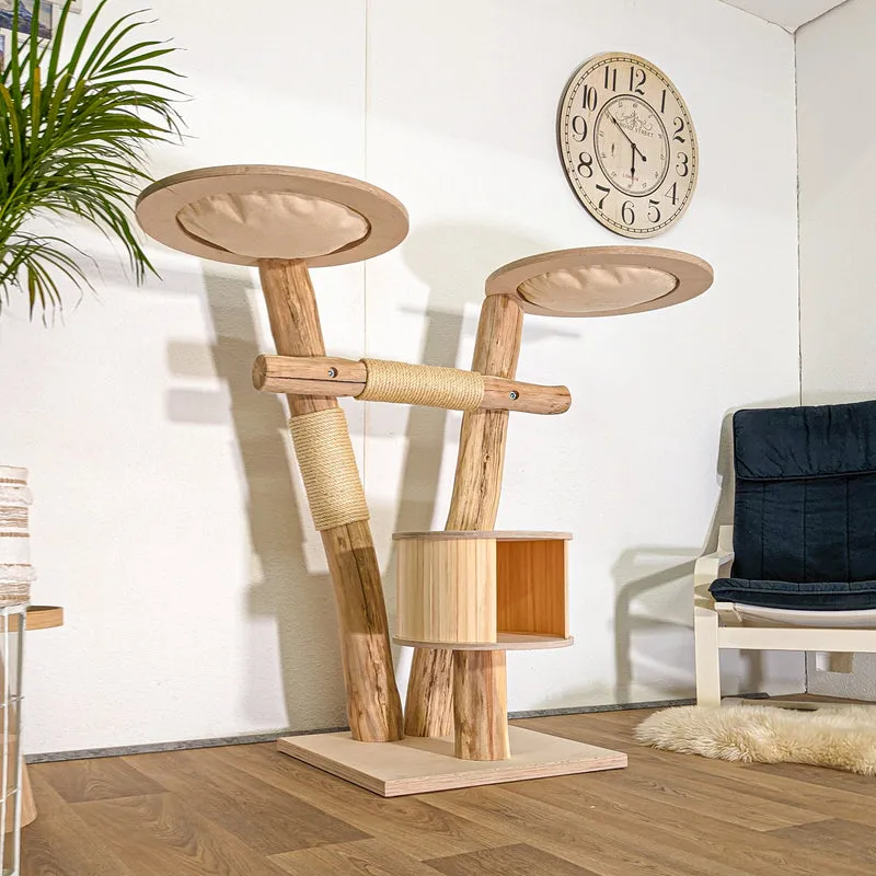 Naturkratzbaum 4488 Kratzbaum Natur Holz Design 120 cm hoch Katzenbaum