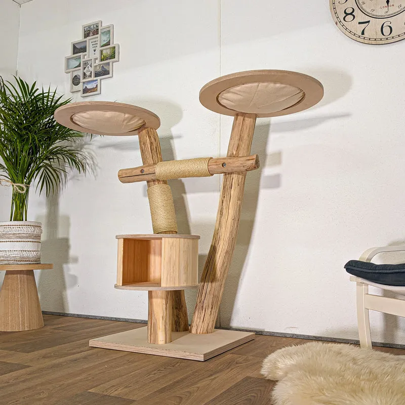 Naturkratzbaum 4488 Kratzbaum Natur Holz Design 120 cm hoch Katzenbaum
