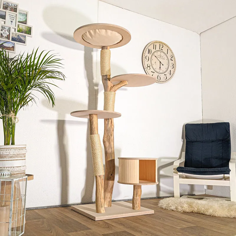 Naturkratzbaum 4487 Kratzbaum Natur Holz Design 175 cm hoch Katzenbaum