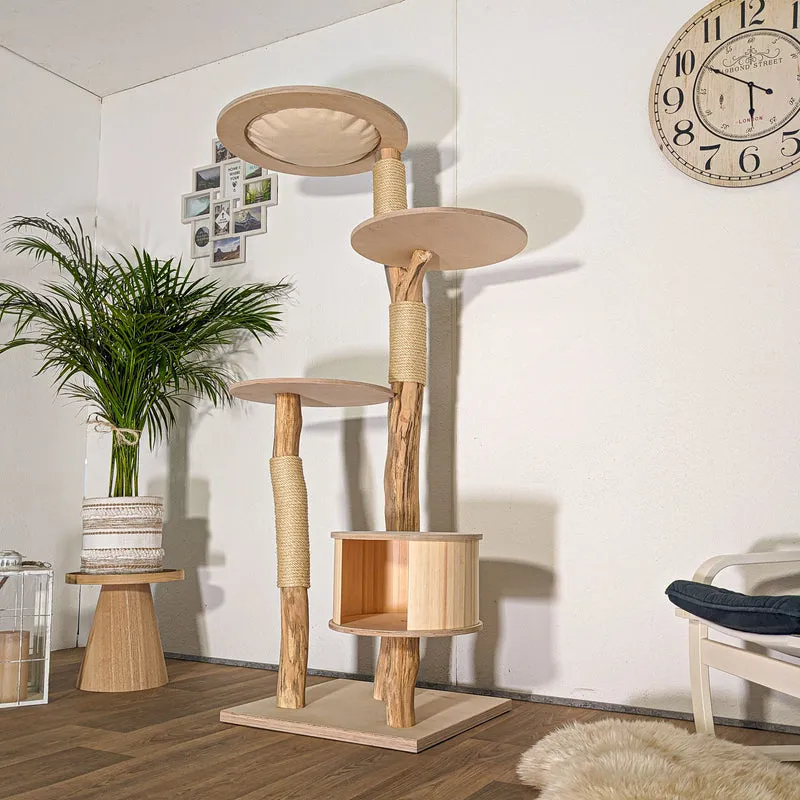 Naturkratzbaum 4487 Kratzbaum Natur Holz Design 175 cm hoch Katzenbaum