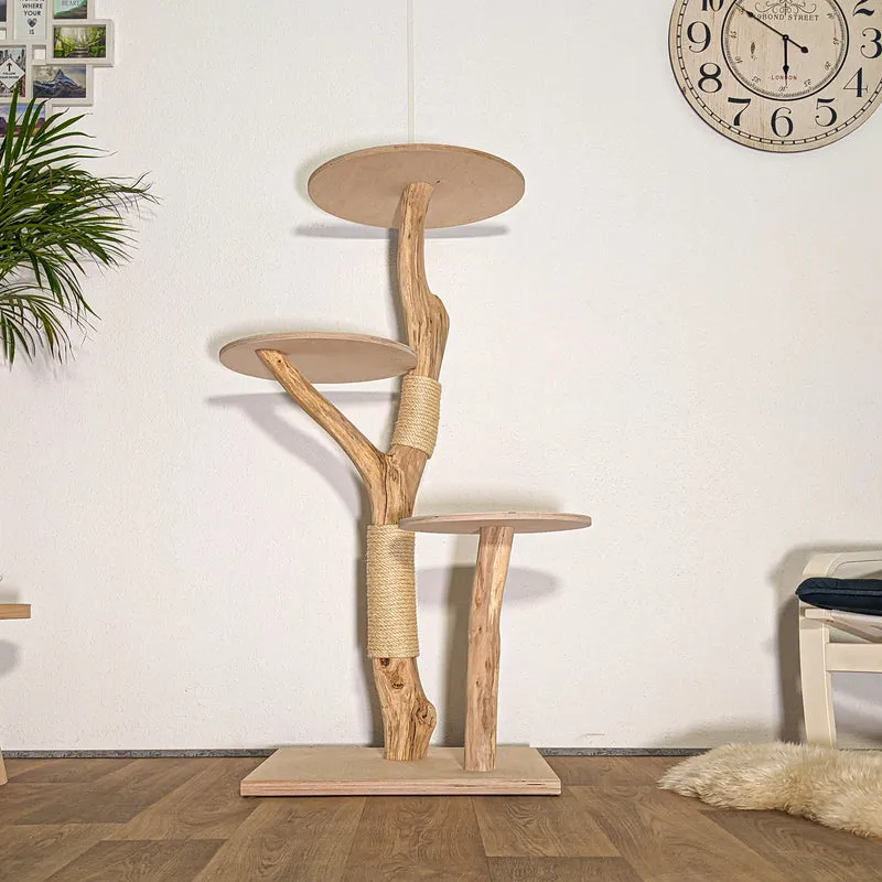 Naturkratzbaum 4486 Kratzbaum Natur Holz Design 135 cm hoch Katzenbaum