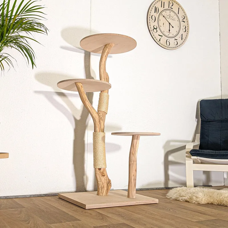 Naturkratzbaum 4486 Kratzbaum Natur Holz Design 135 cm hoch Katzenbaum
