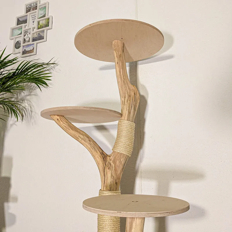 Naturkratzbaum 4486 Kratzbaum Natur Holz Design 135 cm hoch Katzenbaum