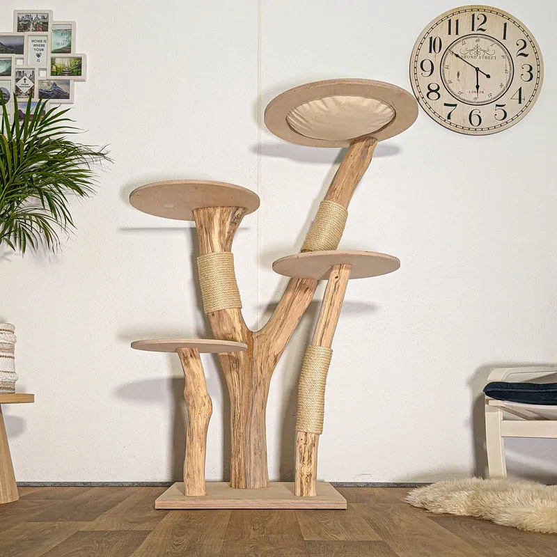 Naturkratzbaum 4485 Kratzbaum Natur Holz Design 145 cm hoch Katzenbaum