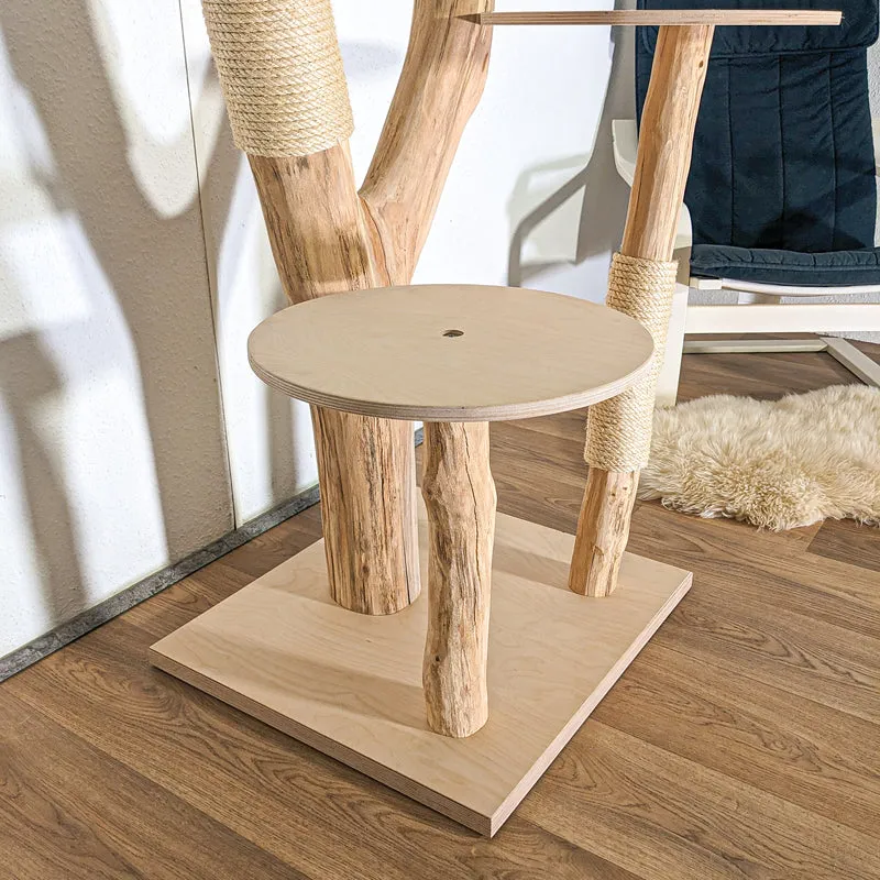 Naturkratzbaum 4485 Kratzbaum Natur Holz Design 145 cm hoch Katzenbaum