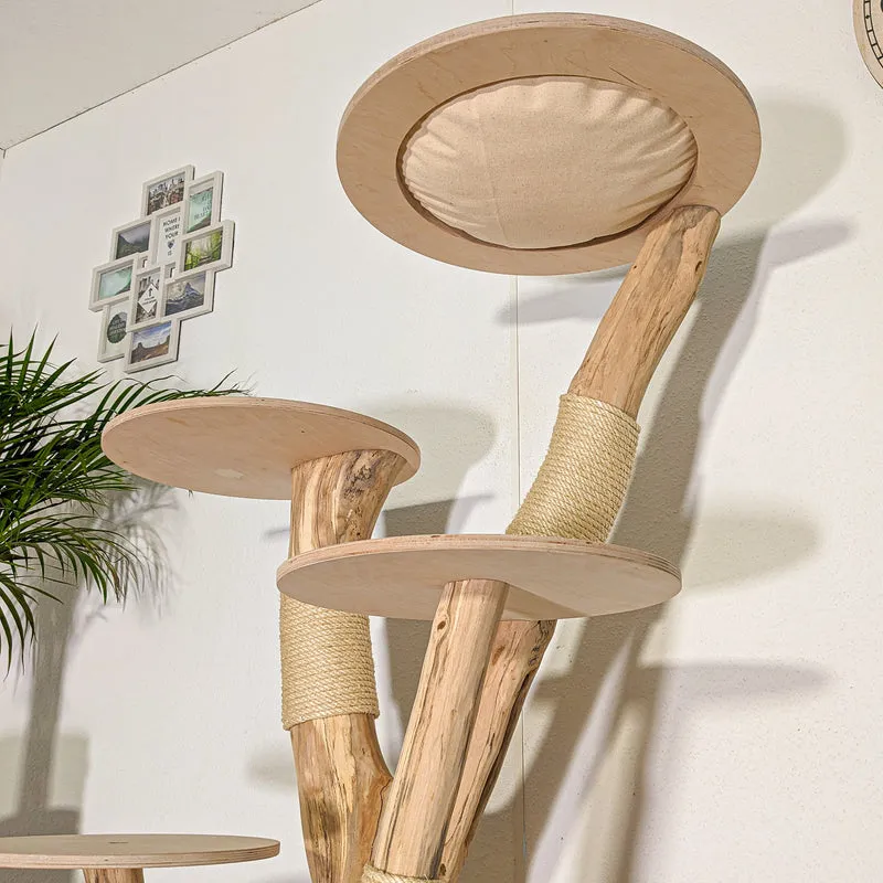 Naturkratzbaum 4485 Kratzbaum Natur Holz Design 145 cm hoch Katzenbaum