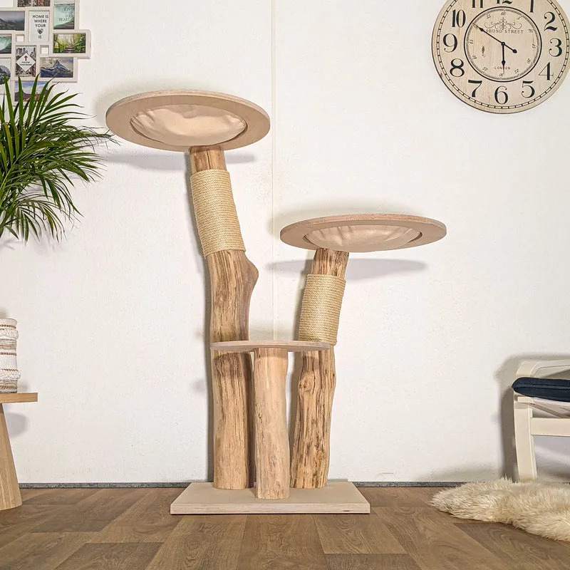 Naturkratzbaum 4484 Kratzbaum Natur Holz Design 135 cm hoch Katzenbaum