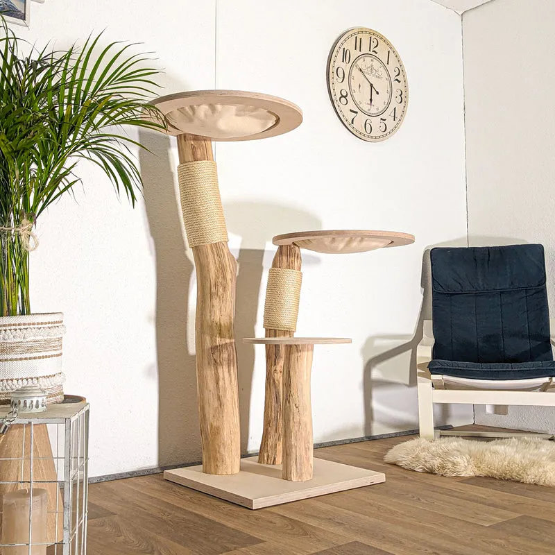 Naturkratzbaum 4484 Kratzbaum Natur Holz Design 135 cm hoch Katzenbaum