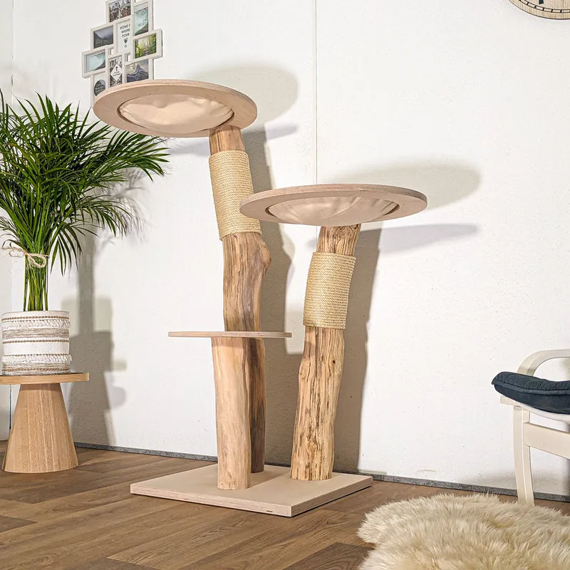 Naturkratzbaum 4484 Kratzbaum Natur Holz Design 135 cm hoch Katzenbaum